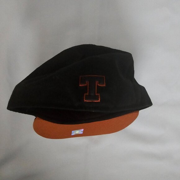 New Era Fits Black With Gray And Orange Swirl Embroidered Design Cap Size 7 3/8 - Picture 6 of 10